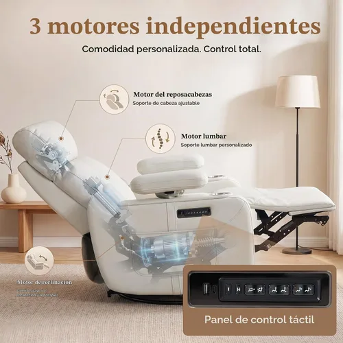 Vista 5 de ABCASA Mecedora giratoria eléctrica para guardería con brazo
