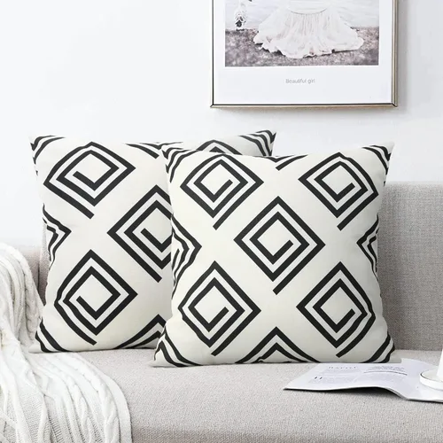 Vista 8 de Pyonic Fundas de Almohadas Decorativas Juego de 2 Almohadas para Sofá Estilo Granja Fundas de Almohadas 18x18 para Sofá Sillón Dormitorio Decoración