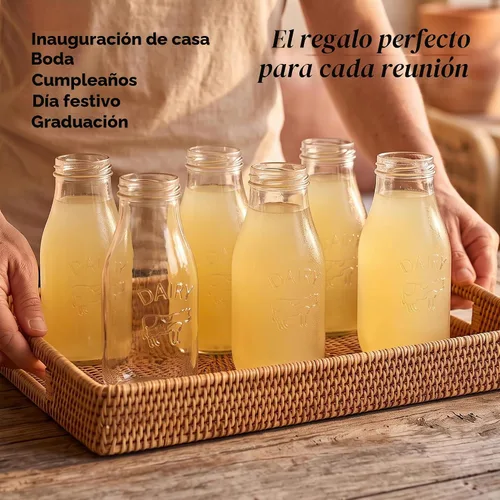 Vista 6 de Circleware Country - Vasos para beber botellas de leche, vaca lechera, 10.5 onzas, paquete de 6