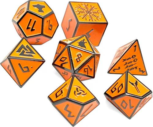 Vista 14 de Norse Foundry Banshee Wail - Juego de 7 dados poliédricos de metal completo para juegos de matemáticas DND Pathfinder