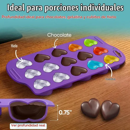 Vista 4 de Bakerpan Mini moldes de silicona en forma de corazón, antiadherentes