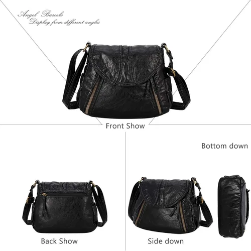 Vista 3 de Angel Barcelo Bolso cruzado y bolsos cruzados para mujer bolso de cuero ultra suave bolso de hombro para niña