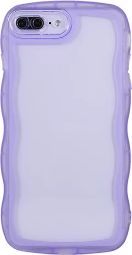 Vista 33 de Funda transparente compatible con iPhone 7 Plus/8 Plus, lindo marco ondulado de color sólido, transparente, de silicona suave, antiarañazos, a