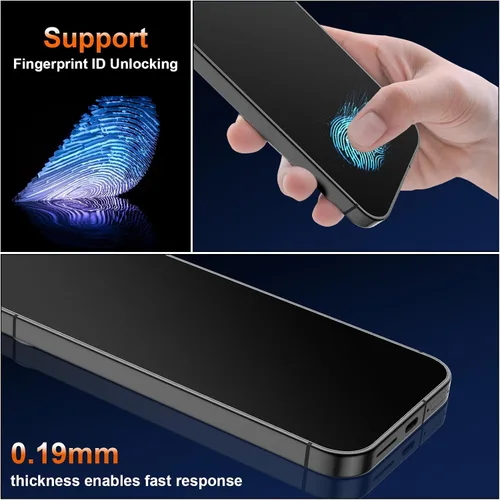 Vista 4 de [Paquete de 2+2] Protector de pantalla de privacidad mate de 4 vías de 360° para Google Pixel 9 Pro con protector de lente de cámara, compatible