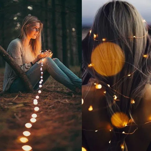 Vista 4 de MagicPro Guirnalda de luces, cadena de luces USB con 200 LED de color blanco cálido, cadena de luces de cobre de 66 pies para dormitorio, pared