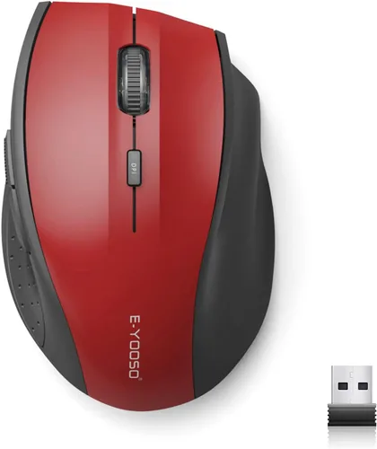 Vista 16 de E-YOOSO - Ratón inalámbrico Bluetooth para portátil, ratón óptico portátil para computadora, 6 botones, inalámbrico 2.4GHz con receptor USB, 4800
