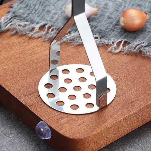 Vista 5 de Berglander - Triturador de patatas de acero inoxidable, resistente metal para papas, triturador de alimentos, triturador de mano, para verduras