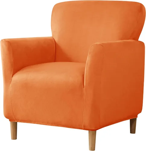 Vista 11 de MIFXIN Funda elástica para sillón de banquete, de terciopelo, 1 pieza, de elastano, elástico, protector de muebles, para sofá de 1 plaza con brazos