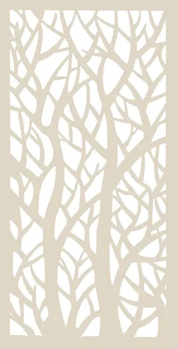 Vista 2 de VIMA Panel de pared decorativo (árboles gemelos), 48 pulgadas de largo x 24 pulgadas de ancho x 1/2 pulgadas de alto, panel de PVC de color blanco