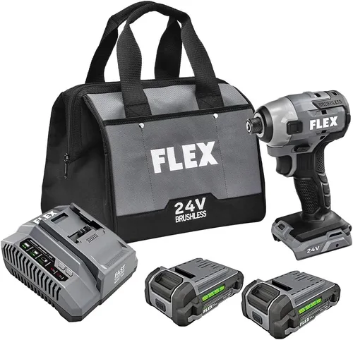 Vista 11 de FLEX FX1331-1A taladro inalámbrico sin escobillas de 24V 1/4-pulgada compacto con modo de tornillo autoperforante, kit con batería de litio de 2.5Ah