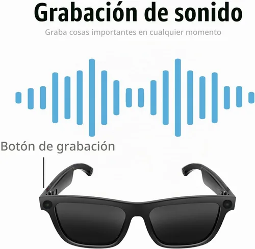 Vista 3 de Lentes inteligentes con cámara, gafas de video HD 1080P, gafas de sol de protección UV con traducción AI en tiempo real, audio Bluetooth, sonido
