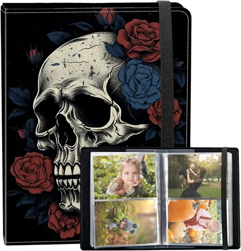 Vista 66 de Álbum de fotos de 3.5 x 5 pulgadas, cubierta de piel sintética de pequeña capacidad, mini álbum de fotos de águila americana de 3.5 x 5 con banda