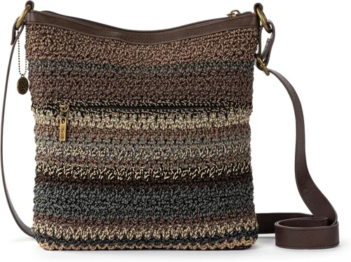 Vista 5 de The Sak Lucia - Bolso cruzado de ganchillo, bolso convertible con correa ajustable para el hombro Rayas de Aspen