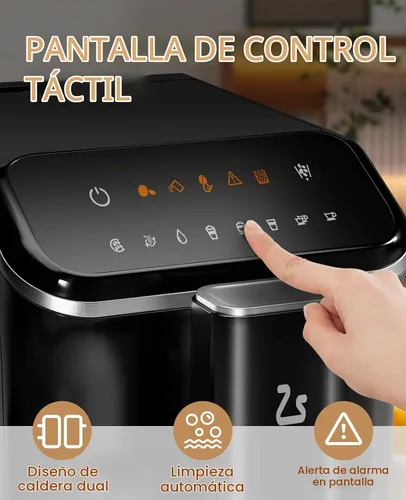 Vista 4 de GarveeTech Máquina de café expreso totalmente automática, máquina de café y café con espumador de leche automático, molinillo de granos espresso
