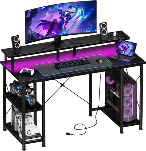 Vista 10 de DUMOS Escritorio para computadora de juegos de 40 pulgadas con cajones