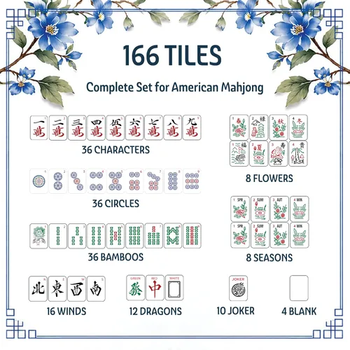 Vista 7 de Juego oficial de American Mahjong todo en uno, bolsa de transporte