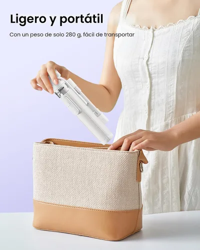 Vista 6 de Trípode para selfie stick de 53 pulgadas con luz, soporte mejorado para teléfono celular de 4 patas, trípode para cámara con control remoto