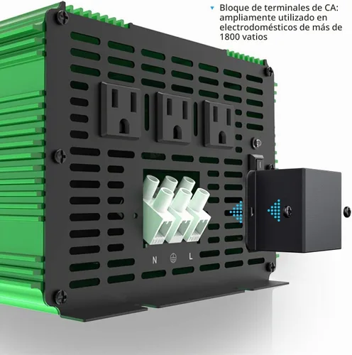 Vista 3 de EDECOA Inversor de corriente de onda sinusoidal pura de 3000 W 3000 vatios CC 12 V a 110 V 120 V AC inversor solar con 3 salidas y bloque