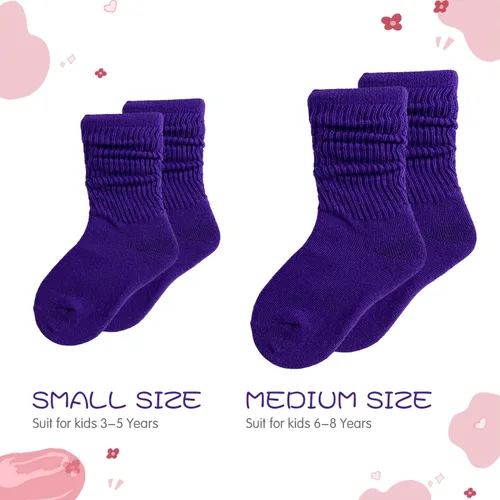 Vista 3 de DOOVID Calcetines largos hasta la rodilla para niños y niñas, calcetines largos de algodón