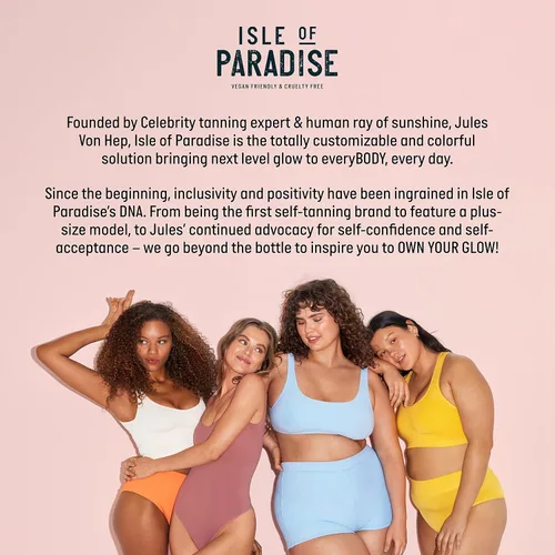 Vista 6 de Isle of Paradise Hyglo - Suero autobronceador, fórmula de bronceado facial con ácido hialurónico, ingredientes hidratantes para el cuidado