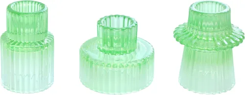 Vista 18 de Vixdonos Portavelas de cristal cónico para centros de mesa, decoración de boda y cena (3 piezas, ámbar)
