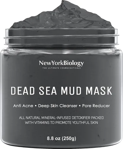 Vista 2 de Máscara de barro del Mar Muerto de New York Biology para cara y cuerpo con máscara de barro del Mar Muerto infundida con lavanda, reductor de poros