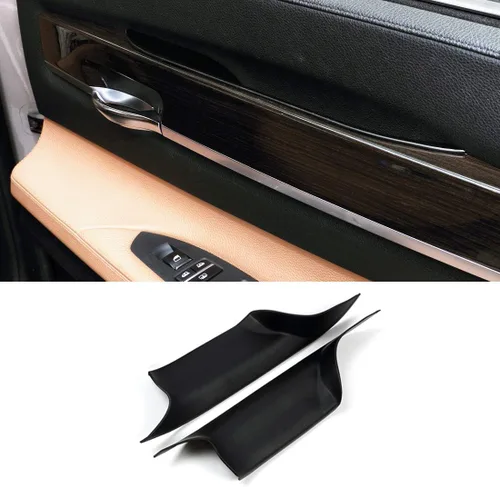 Vista 9 de Jaronx Compatible con cubiertas de tirador de puerta BMW Serie 7, patrón de fibra de carbono fila delantera y trasera 7' F02