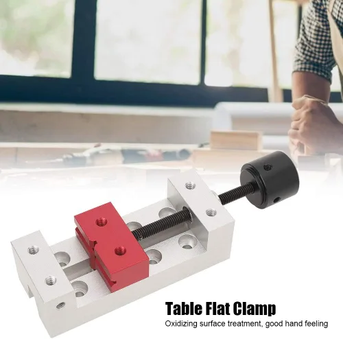 Vista 2 de Mini abrazadera plana, 1.969 in/2.0 pulgadas de aluminio, mini prensa de taladro de mesa portátil, tornillo de banco de mesa, herramienta