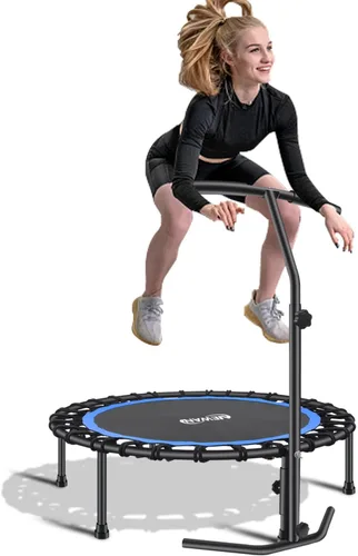 Vista 10 de Newan Mini trampolín silencioso de 40 a 48 pulgadas, trampolín de fitness, bungee rebote, entrenamiento cardiovascular, entrenamiento para adultos