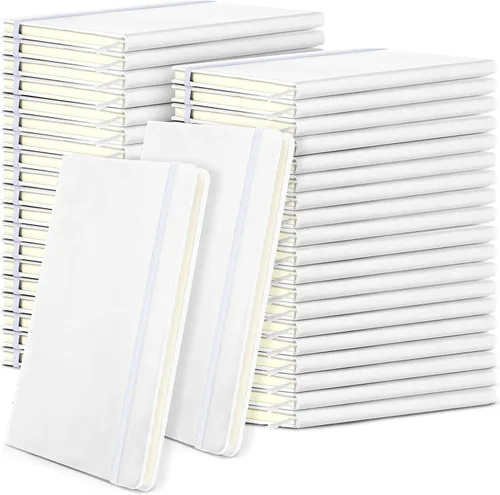 Vista 22 de Honoson 20 Pack Lined Journal Notebooks A5 Hardcover Executive Notebook 5.5" x 8.3" PU Leather Wide Ruled Journals Bulk with Elastic Band for Home
