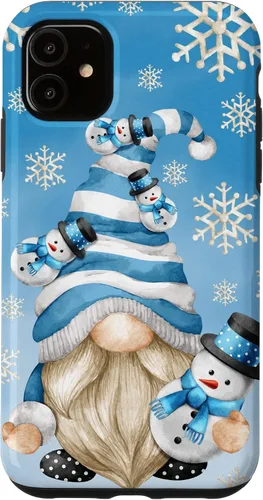 Vista 8 de Cute Winter Gnome Dad with Snowflake Decor and Snowman Case for iPhone 17
