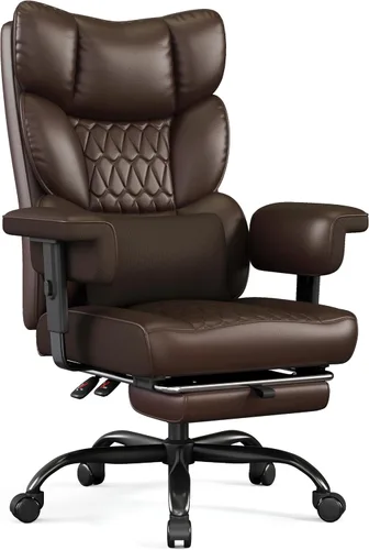 Vista 13 de Misolant Silla de oficina grande y alta con reposapiés, silla de escritorio ejecutiva de respaldo alto con reposabrazos de elevación ajustable Todo