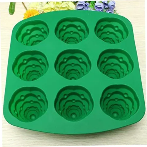 Vista 3 de Molde de cubo de hielo para pastel de árbol de Navidad, moldes de chocolate para hornear árbol de Navidad, molde de postre de silicona, moldes