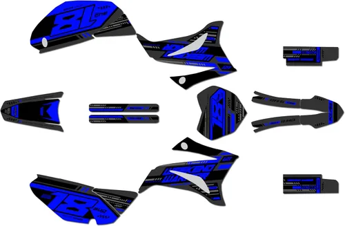 Vista 8 de Kit de gráficos Kalair GFX para Yamaha TTR 125 (2008-2023) Serie Warrior Azul 16 Mil - Juego de calcomanías adhesivas de carreras personalizadas