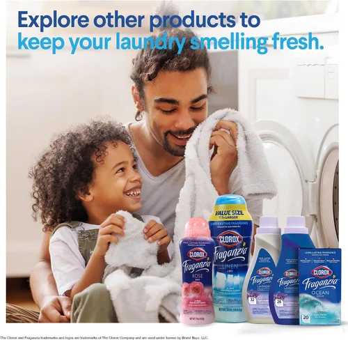 Vista 8 de Clorox Fraganzia Cristales Potenciadores de Aroma para Lavandería en Aroma de Madera de Cedro y Salvia - Perlas Perfumadas Frescas para el Lavado