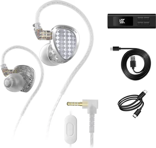Vista 10 de KZ Starbit IEM - Auriculares para juegos FPS con micrófono, 1DD+1BA Negro