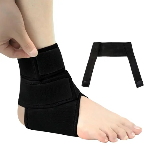 Vista 10 de Tobillera (1 paquete) - Tobillera de compresión para mujeres y hombres, soporte estabilizador de tobillo ajustable para esguinces, dolor de pies