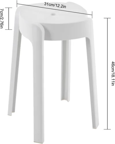 Vista 3 de Taburetes apilables de plástico de 18 pulgadas, 5 unidades, sillas apilables portátiles, taburetes de bar sin respaldo para niños, taburete