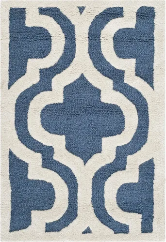 Vista 35 de SAFAVIEH Cambridge Collection CAM132E - Alfombra decorativa de lana marroquí de primera calidad, 2 x 3 pies, color negro y marfil
