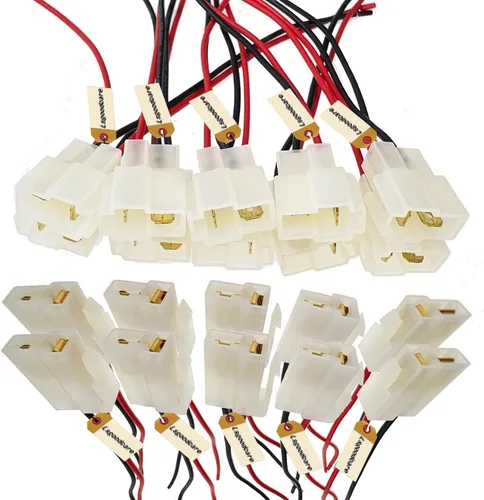 Vista 11 de Lsgoodcare 20 piezas de 6.3 mm, 1 pin, conectores de cable eléctrico automotriz, juego de enchufes macho hembra de 1 vía, terminal de zócalo