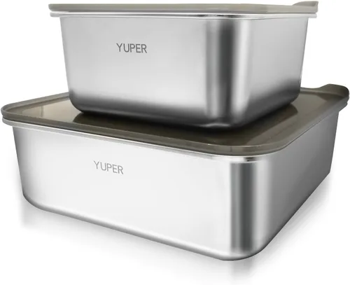 Vista 10 de YUPER Recipientes de alimentos de acero inoxidable, recipientes de preparación de comidas, recipiente para sándwich de queso y tocino