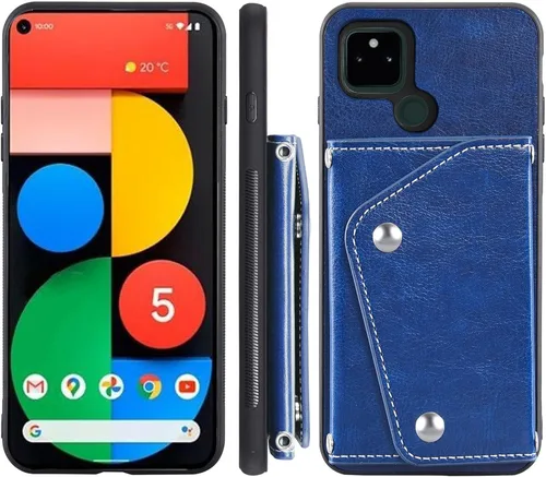 Vista 7 de Asuwish Funda para teléfono para Google Pixel 4a 5G 6.2 con protector de pantalla, tarjetero y correa cruzada, soporte para celda de cuero
