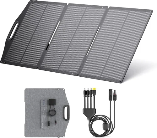 Vista 8 de Cargador de panel solar BigBlue de 30 W [Actualizado] con carga rápida USB-A y USB-C, puertos DC, SolarPowa 30 panel solar portátil, resistente al