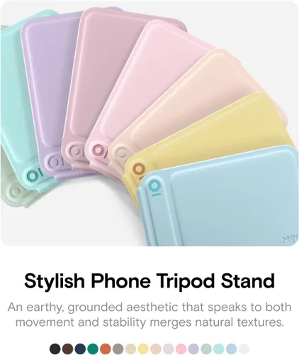 Vista 7 de MOFT MOVAS - Cartera de trípode para iPhone, múltiples ángulos, soporte de teléfono ligero y portátil, cartera magnética de cuero vegano MOVAS