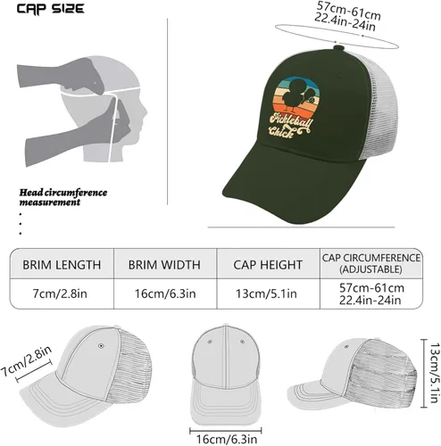 Vista 4 de Baseball Caps Pickleball Chick Baseball Caps, Vintage Hat for Women
