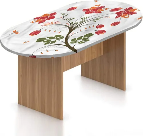 Vista 20 de Mantel ajustable ovalado, mantel ajustable de poliéster elástico con libélula, plantas naturales, césped, flores silvestres, efectos de pincel, se