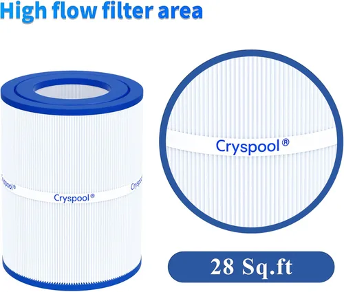 Vista 6 de Cryspool® PDM28 Filtro compatible con filtro de spa Aqua Crest PDM28 461273, Dream Maker, cartucho de filtro de spa de 28 pies cuadrados, paquete