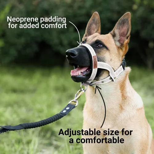 Vista 2 de ANDA Collar de Cabeza Ultra-Ligero Sin-Tirones Gentle Leader para Perros: Ajustable, Comodidad Transpirable, Previene Arranques Explosivos, Ideal