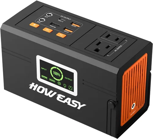 Vista 13 de HOWERASY Portable Power Station 98Wh, 135W(270W Peak) Solar Generator Negro