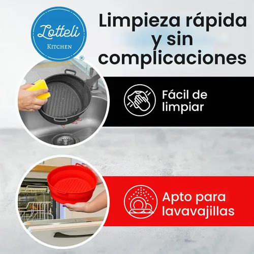 Vista 5 de Lotteli Kitchen - Forro plegable de silicona para freidora de aire, 2